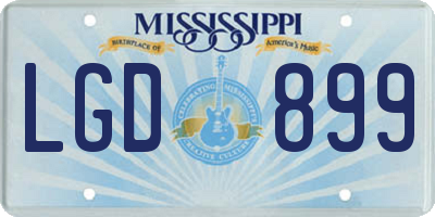 MS license plate LGD899