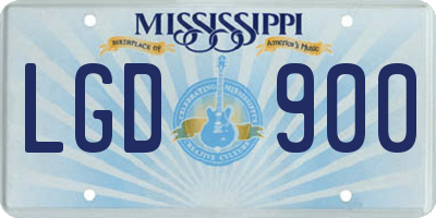 MS license plate LGD900