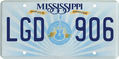MS license plate LGD906