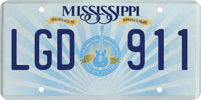 MS license plate LGD911