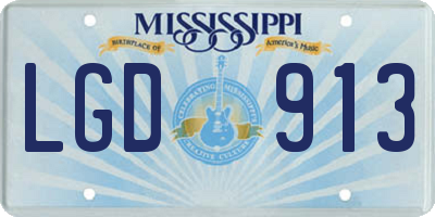 MS license plate LGD913