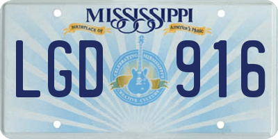 MS license plate LGD916
