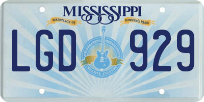 MS license plate LGD929