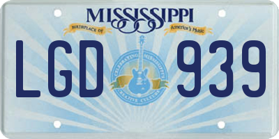 MS license plate LGD939