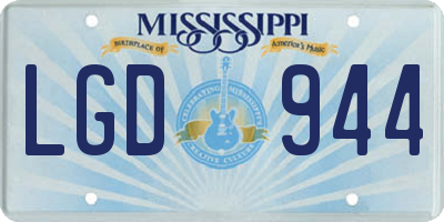 MS license plate LGD944
