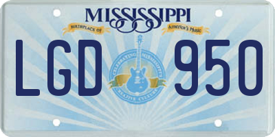 MS license plate LGD950