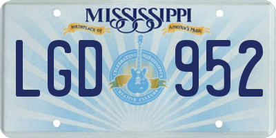 MS license plate LGD952