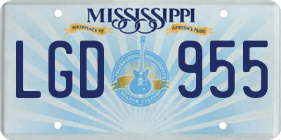 MS license plate LGD955