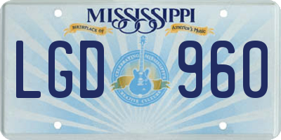 MS license plate LGD960