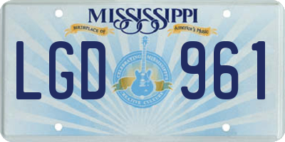 MS license plate LGD961