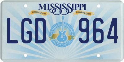 MS license plate LGD964