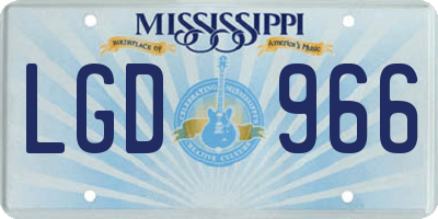 MS license plate LGD966