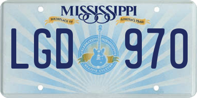 MS license plate LGD970