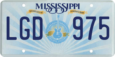 MS license plate LGD975
