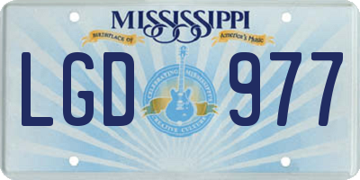 MS license plate LGD977