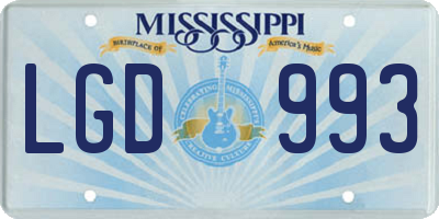 MS license plate LGD993