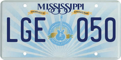 MS license plate LGE050
