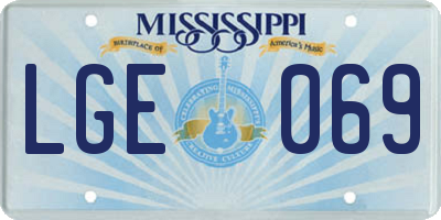 MS license plate LGE069