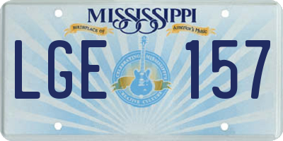 MS license plate LGE157