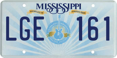 MS license plate LGE161