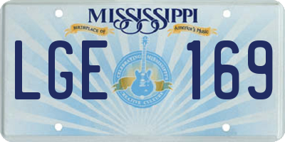 MS license plate LGE169
