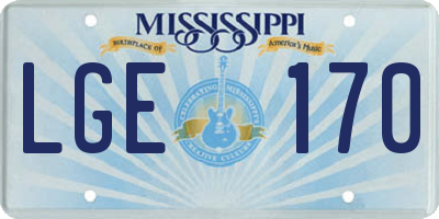 MS license plate LGE170