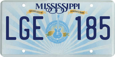 MS license plate LGE185