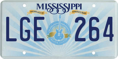 MS license plate LGE264