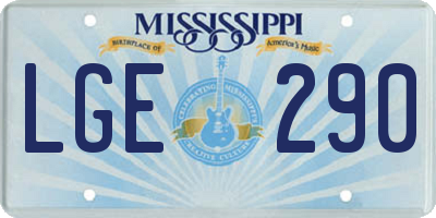 MS license plate LGE290