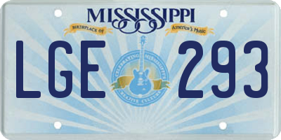MS license plate LGE293