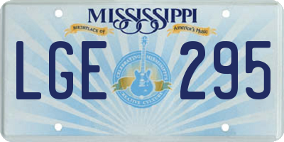 MS license plate LGE295