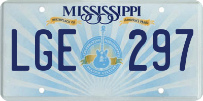 MS license plate LGE297