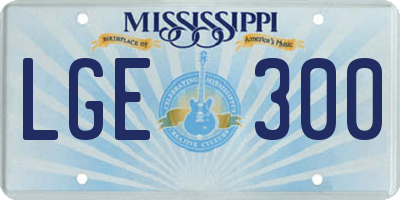 MS license plate LGE300