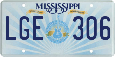MS license plate LGE306