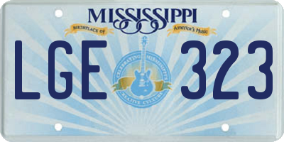 MS license plate LGE323