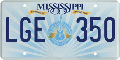 MS license plate LGE350