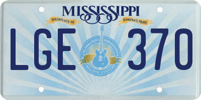 MS license plate LGE370