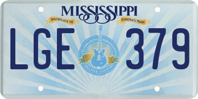 MS license plate LGE379