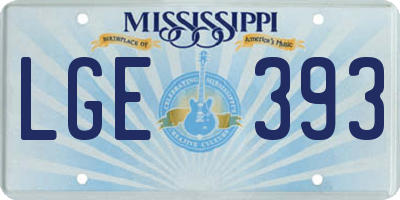 MS license plate LGE393