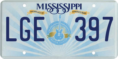 MS license plate LGE397