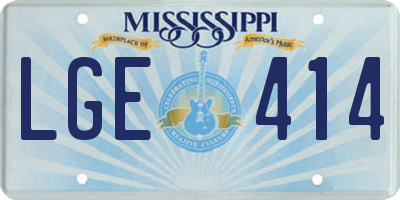 MS license plate LGE414
