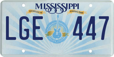 MS license plate LGE447