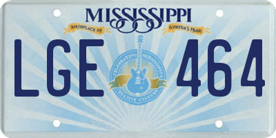 MS license plate LGE464