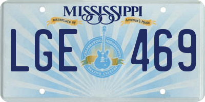 MS license plate LGE469