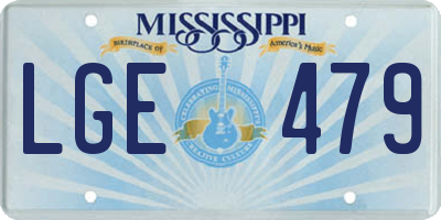 MS license plate LGE479