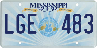 MS license plate LGE483