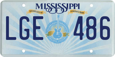 MS license plate LGE486