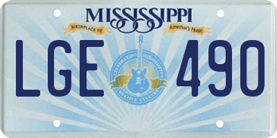 MS license plate LGE490