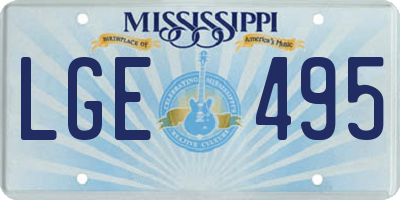 MS license plate LGE495