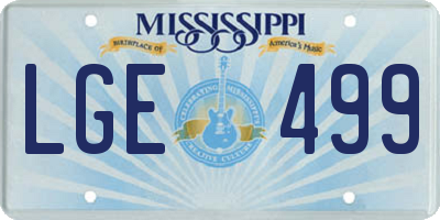 MS license plate LGE499